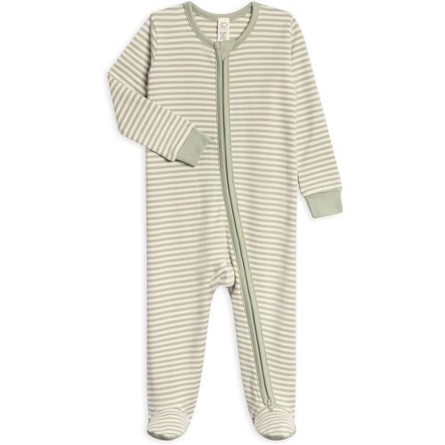 Colored Organics Baby Zip-Up Footed Sleeper with 2-Way Zipper - Newborn Organic Cotton Pajamas