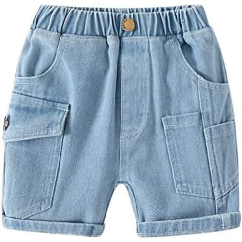 Toddler Baby Boys Baggy Jean Shorts Cotton Elastic High Waist Y2K Aesthetic Denim Shorts Summer Casual Trousers