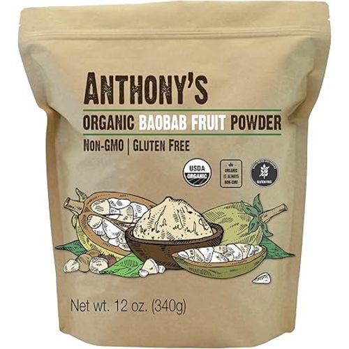 Anthony's Organic Baobab Fruit Powder, 12 oz, Gluten Free, Non GMO