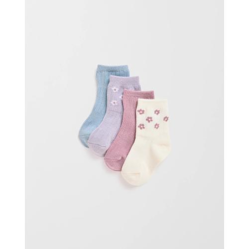 Target Baby Australian Cotton Blend 4 Pack Rib Crew Socks - Kmart