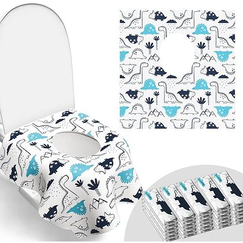 30 Pack Toilet Seat Covers Disposable, Large Waterproof Potty Covers for Toddlers, Kids, and Adults, Individually Wrapped for Travel, Toddler Potty Training for Public Restroom, Airplane, Trip