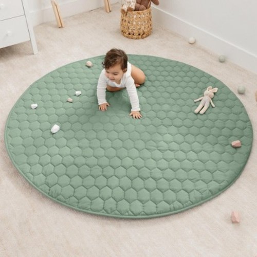 Premium Play Mat - Soft and Comfortable Kids & Toddler Play Mat with Non-Slip Bottom By Comfy Cubs - Sage, Round 60"