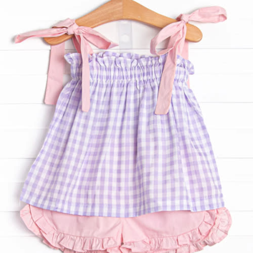 Check Yes Short Set, Purple – Stitchy Fish