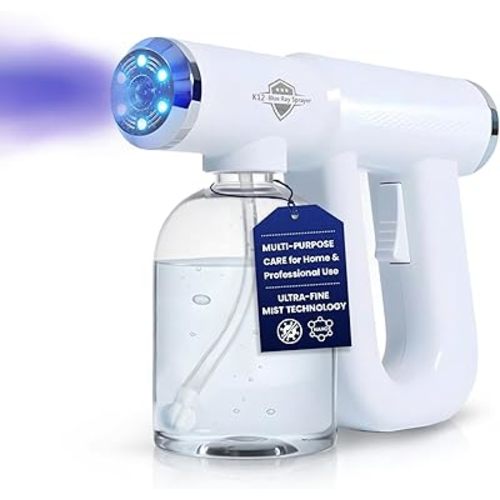 Professional K12 Nano Spray Gun with Blue Light, Atomizer Sprayer & Nano Steam, Cordless & Rechargeable Barber Spray Gun for Fine Mist Sprayer, Handheld & Portable for Home, Salon, Office & Travel Use