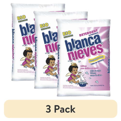 (3 pack) Blanca Nieves Laundry Detergent, Household Use, All Ages, Safe for Colors & Whites, Powder Cleanser with Anionic Surfactant, 70.54 oz