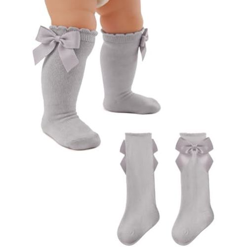 American Trends Baby Knee High Socks Long Infant Toddler Socks for Baby Girls Bow Stocking
