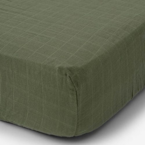 Muslin Fitted Crib Sheet, Fern
