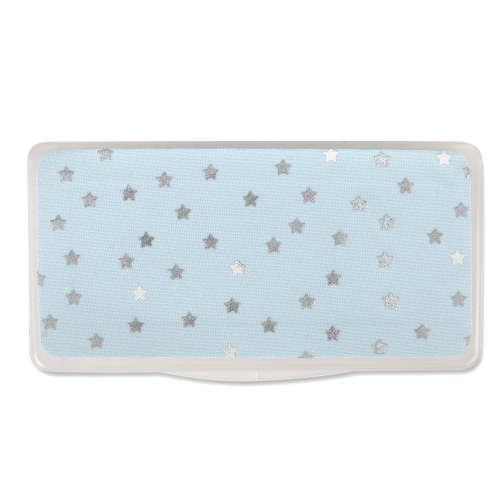 Baby Essentials 15.5”L 5 Piece Multi-Pocket Diaper Bag Backpack with Matching Changing Pad, Wipes Case, Insulated Bottle Bag & Organizer Pouch for Newborns, Infants & Toddlers in Blue & Gray Stars