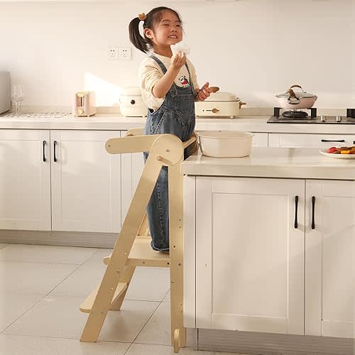 Foldable Toddler Tower - Natural