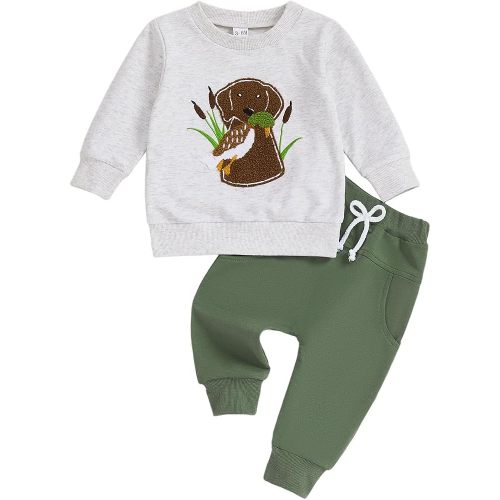 Baby Boy Outfits Embroidered Sweatshirt Pants Set Fall Winter Clothes