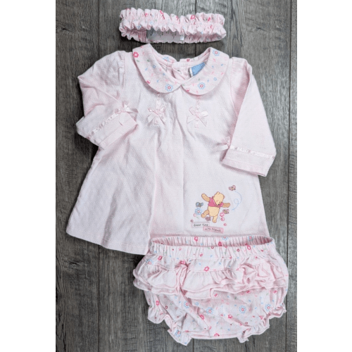 Baby Girl Clothes New Wonderful World Disney 0-3 Month 3pc Pooh Dress