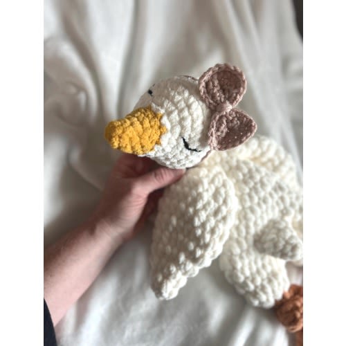 Crochet Goose Baby Lovey: Handmade Sleeping Goose Plush Snuggler