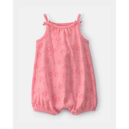 Baby Girl Crab Sleeveless Romper - Pink | Carter's