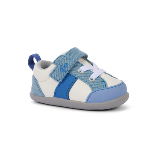 Connor Mini White/Washed Denim