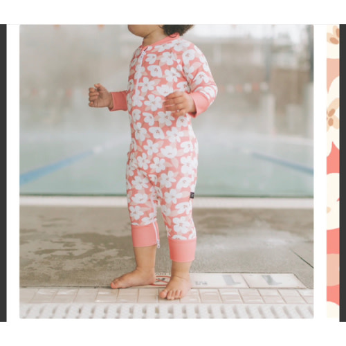 Full Zipper Sunsuit - Sundae Bloom