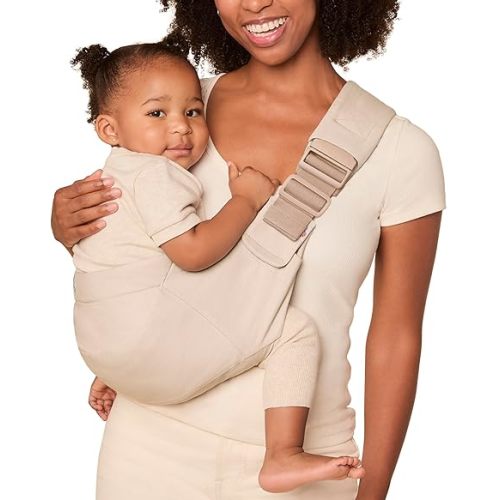 Ergobaby Upsie Hip Sling – Natural Beige Baby Carrier – Lightweight, Adjustable Sling for Toddlers – Breathable & Ergonomic Design
