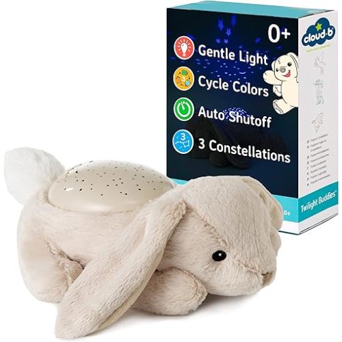 Cloud b Calming Nightlight Star Projector | Gentle Brightness | 3 Colors | 3 Constellations | Auto-Shutoff | Bunny