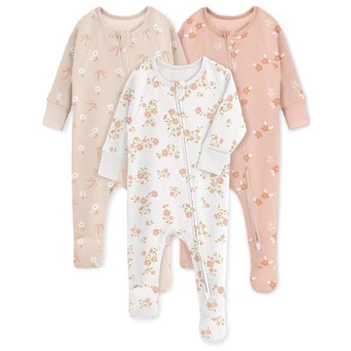 Yoofoss Baby Pajamas 100% Organic Cotton Baby Sleepers for Newborn 0-3 3-6 6-9 Months Boys Girl Clothes 3pcs Footed PJs
