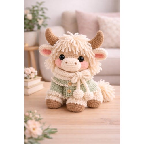 Crochet Highland Cow Pattern PDF | Cute Cow Amigurumi Crochet Pattern | Beginner Friendly Plush Cow | Digital Download