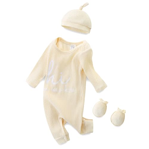 Newborn Baby Boy Girl Romper Coming Home Jumpsuit Hat Glove 0~3Months One-Piece Rompers