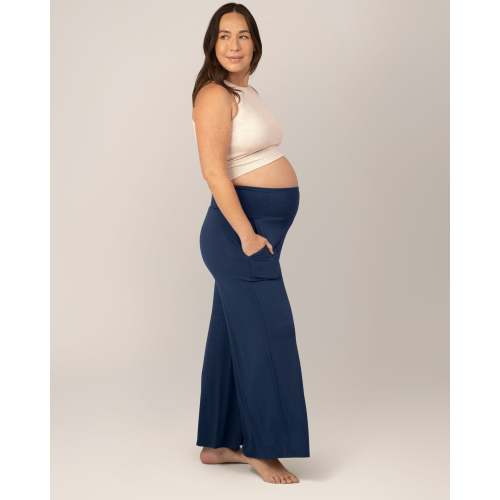 Bamboo Wide Leg Maternity & Postpartum Lounge Pant | Black - Kindred Bravely