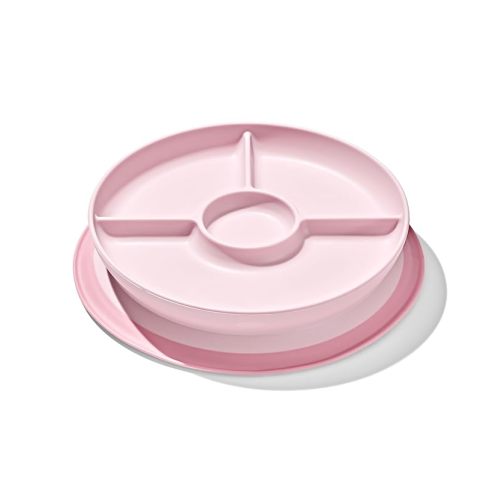 OXO Tot Stick and Stay Suction Divided Plate - Blossom