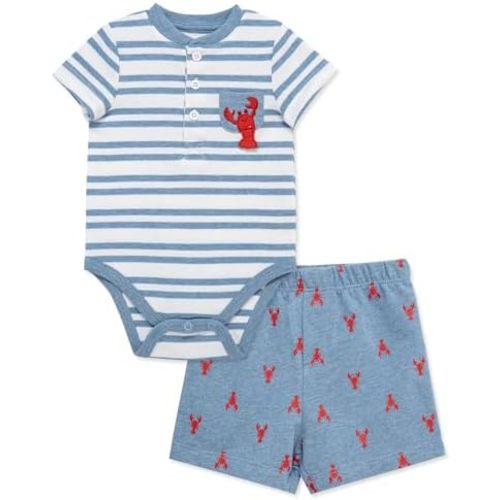 Little Me Clothes for Baby Boys' Knit Short and Bodysuit Set