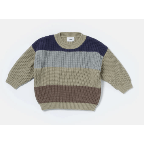 Boxy Sweater Color Block - Chunky