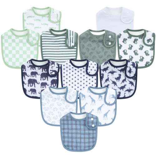 Baby Bibs for Boys and Girls, Soft & Absorbent Bandana Bibs with Adjustable Snap for Newborn infant, 12 Pack