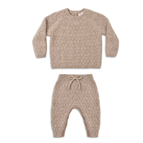 Quincy Mae
Unisex Heathered Almond Top & Pants Set - Baby