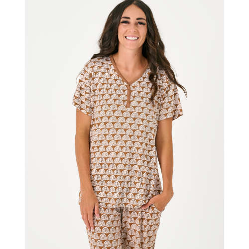 Rust Rainbows Women's Short Sleeve Pajama Top - Little Sleepies