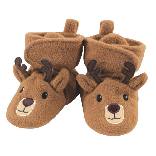 Hudson Baby Holiday Fleece Booties, Reindeer