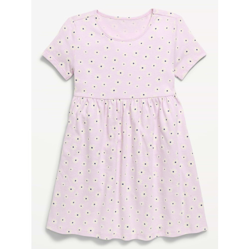 Printed Short-Sleeve Jersey-Knit Dress for Toddler Girls