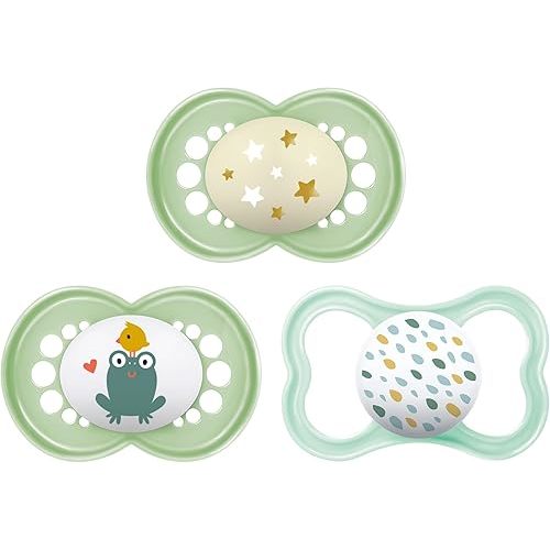 Pacifier, 16+ Months, Variety Pack (1 Original, 1 Air + 1 Night Pacifier), Unisex 3-Count