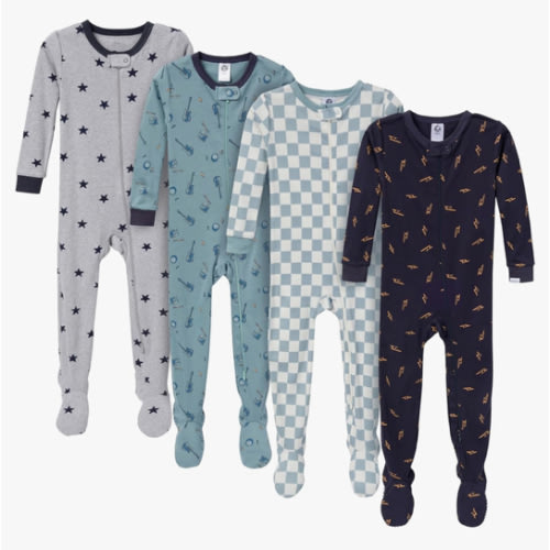Gerber baby-boys Baby-boys 4-pack Footed Pajamas
