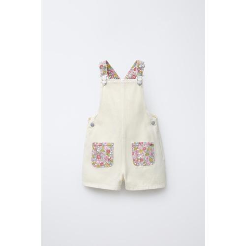 FLORAL TWILL OVERALLS - Pink | ZARA United States