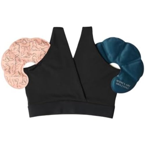 Nyssa Postpartum Bralette with Ice/Heat Packs – Pocketed Design for Nursing, Pumping & Soothing Hot/Cold Breast Comfort