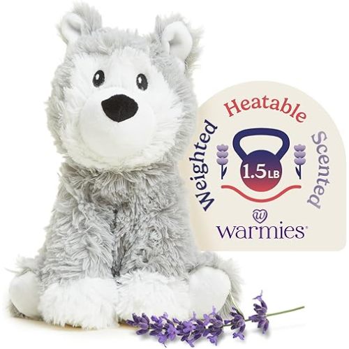 warmies Microwavable & Stuffed Animals, Husky - Heated Stuffed Animal Plushie for Warmth & Comfort - Cute Soft Plush Toys for Adults & Children (Boys, Girls, Babies & Toddlers)