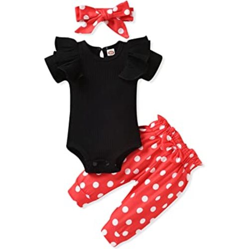 Unutiylo Preemie Newborn Baby Girls Clothes Ribbed Romper Bodysuit Pants Set Ruffle Spring Summer Outfits