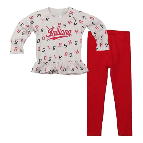 Wes and Willy Infant and Toddler Little Girls College Team All Over Logo Outfit