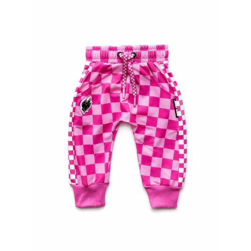 Basic Jogger in Bubble Gum Checkered