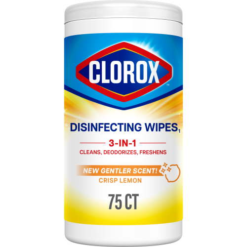 Clorox Disinfecting Wipes, Bleach-Free, Kills 99.9% Viruses & Bacteria, Crisp Lemon, 75 Count