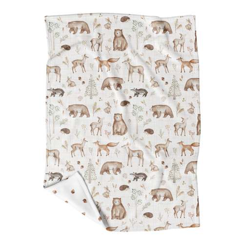 Petite Couverture Minky - Animaux de la Forêt