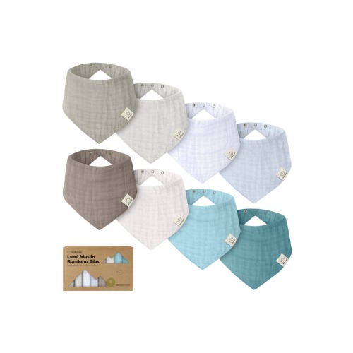 8-Pack Lumi Muslin Bandana Bibs