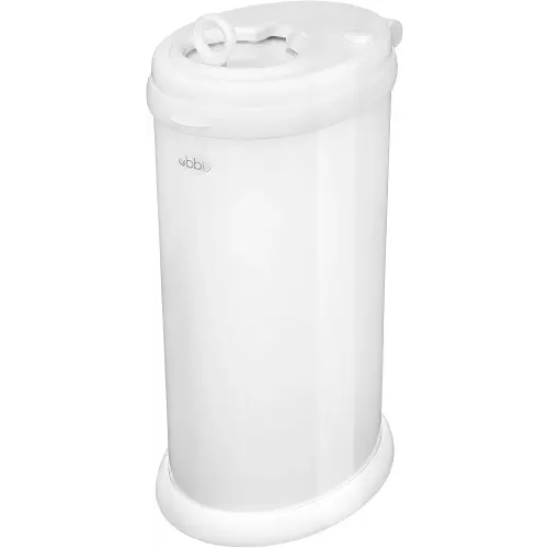 Ubbi Steel Diaper Pail, Odor Locking, No Special Bag Required, Award-Winning, Registry Must-Have, White