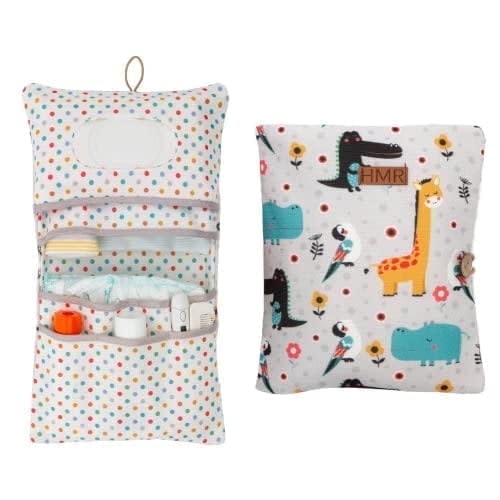 HAMUR HOME Baby Diaper Bag Organizer – Travel-Friendly, Compact & Foldable | Stroller Pouch for Newborn Essentials – Must-Have for Boys & Girls (Animal)