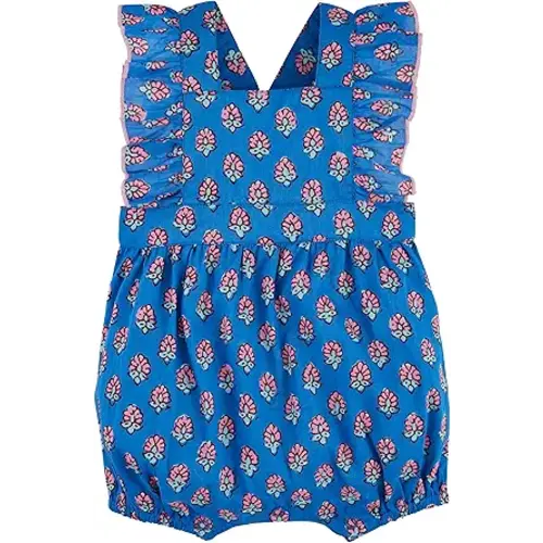 Mud Pie Baby Girls' Mud Pie Children's Ruffle Print Romper