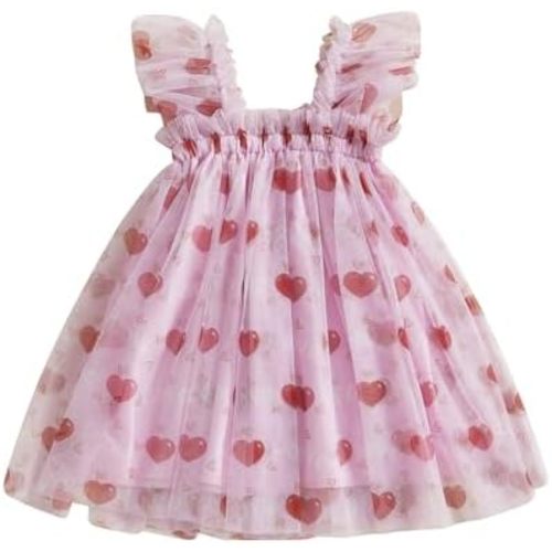 Valentines Day Tutu Dress Baby Girl Sleeveless Layered Tulle Dress Little Girl Princess Dresses