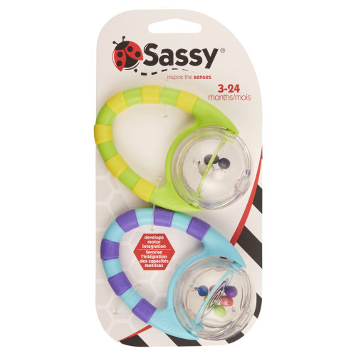 Sassy Flip & Grip Rattle, 2pk