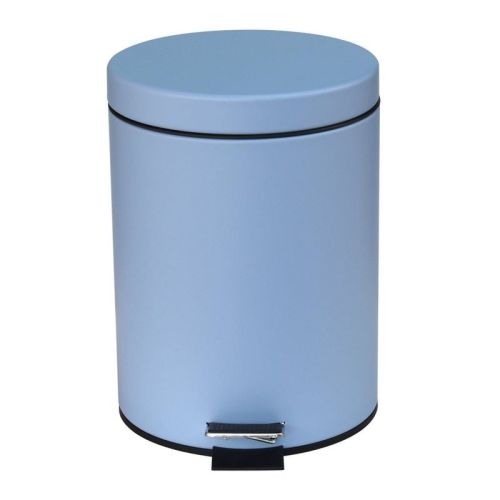 1.3gal Soft Close Pedal Trash Bin Chambray Blue - 88 Main: Steel Bathroom Wastebasket with 8" Height & 10" Depth